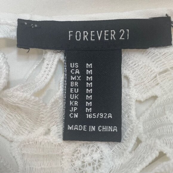 FOREVER 21 Ivory Floral Lace Sheath Sleeveless Dress - Size Medium - Picture 4 of 5